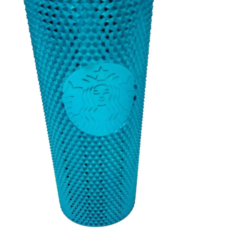 Starbucks Teal Chrome Blue Studded Venti Cold Cup Summer‎ 2023 24oz Tumbler NEW
